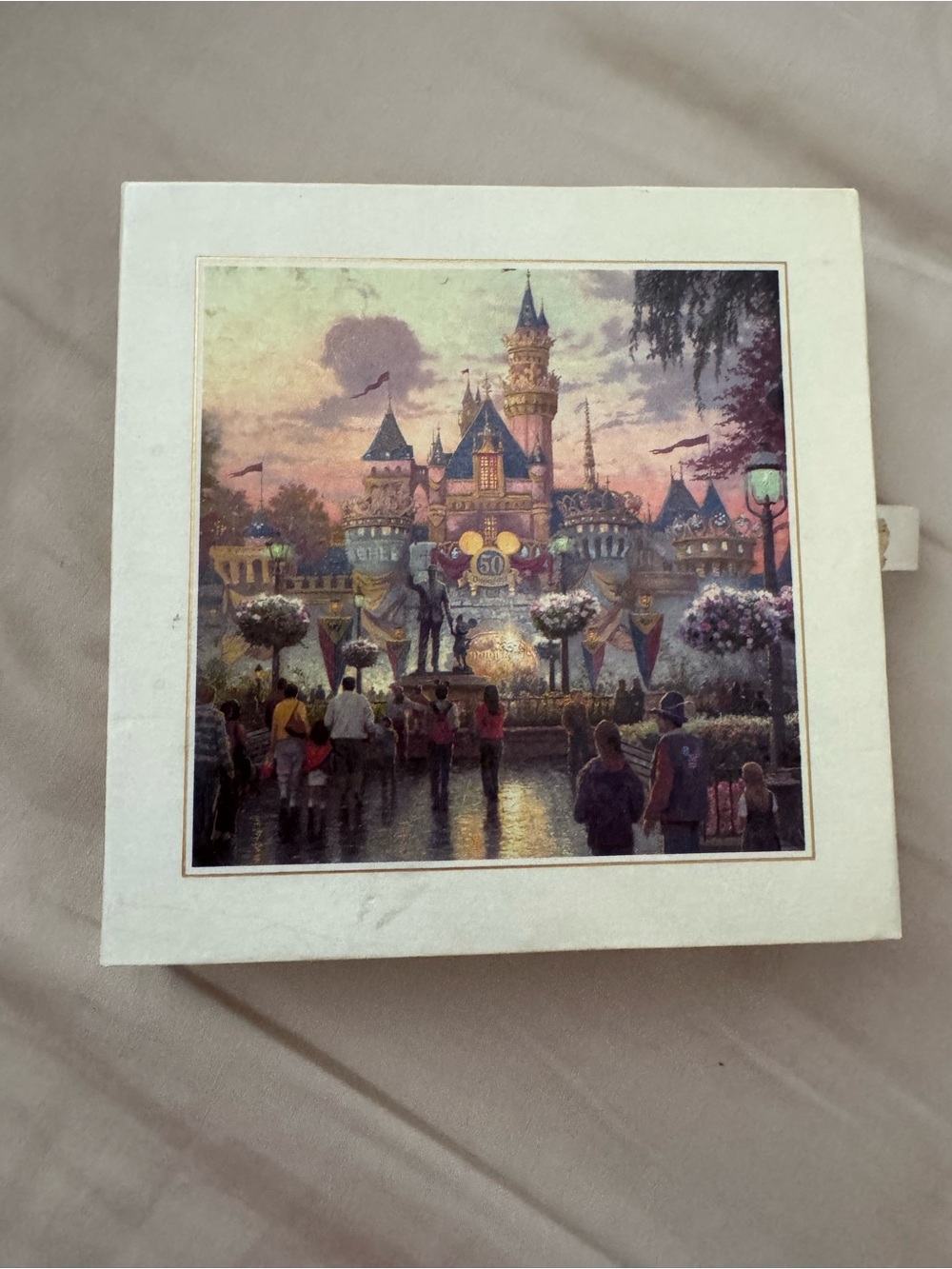 Thomas Kinkade Pastel Disneyland 50th Anniversary set of Four Coasters